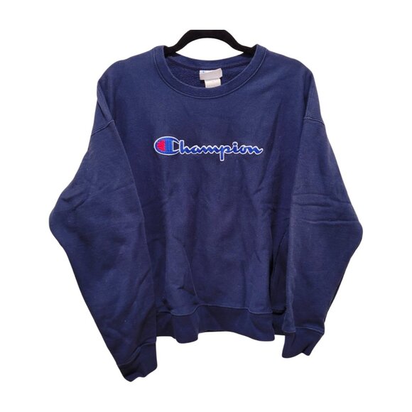 Vintage Champion Navy Blue Sweatshirt Sweater Size XL Extra Large Reverse Weave - Picture 2 of 7